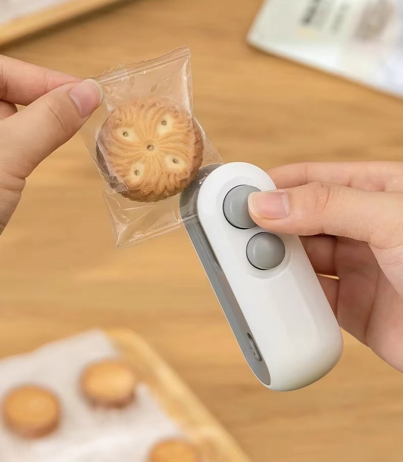 Mini Bag Sealer USB Rechargeable Chip Bag Sealer Heat Seal Tool Portable Handheld Vacuum Food Sealer