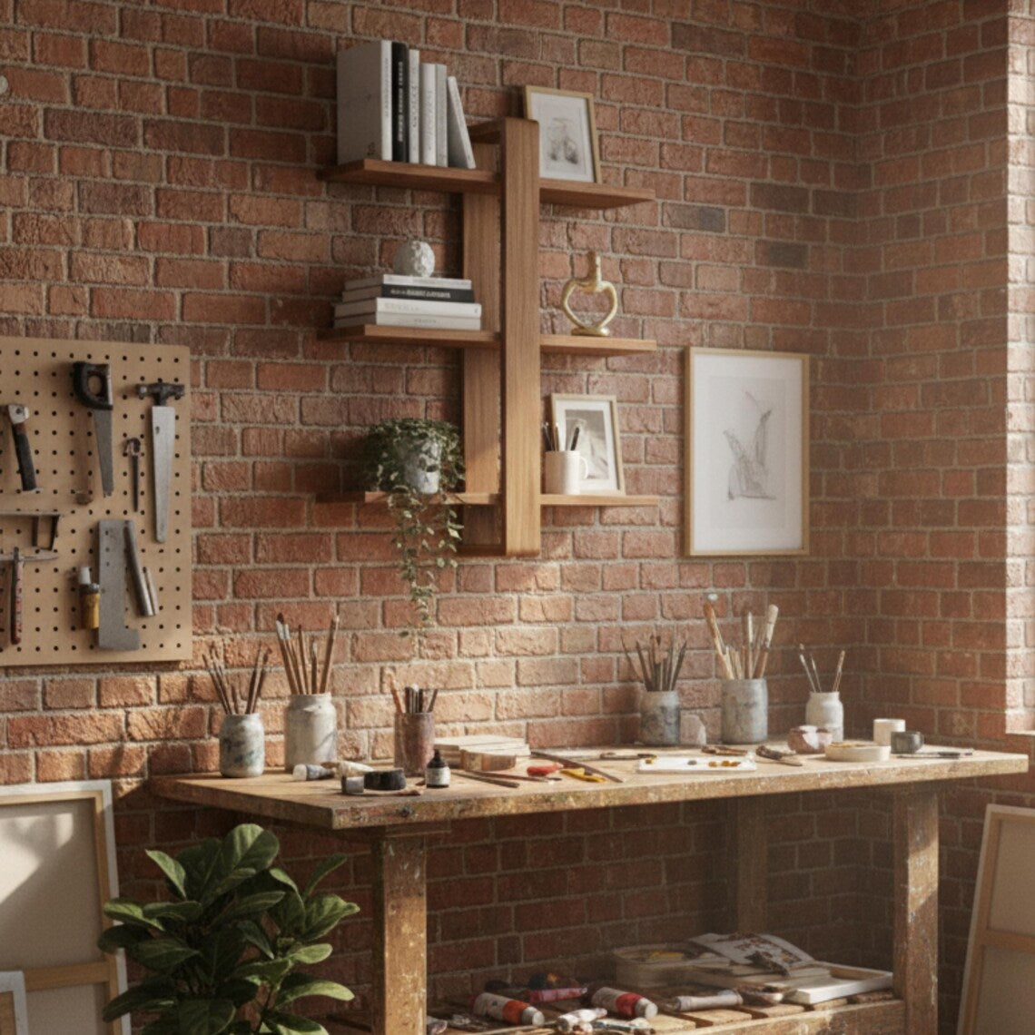 Modern Wooden Wall Shelf - Asymmetric Floating Display Rack - Handmade Floting 3-Tier Shelf-Minimalist Storage Decor for Living Room Office