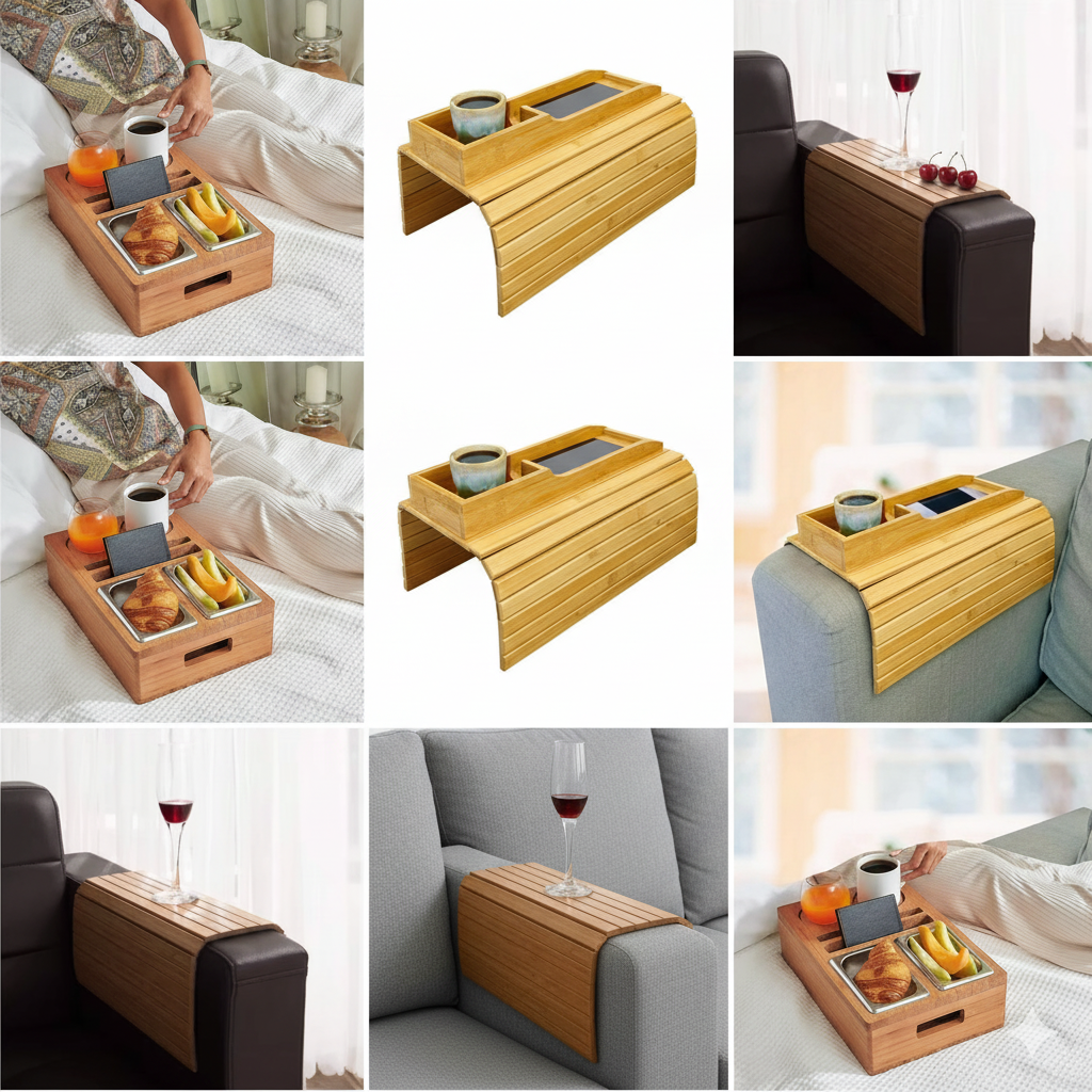 Elevate Your Comfort with Bamboo Couch Arm Tables by Style Orbit Hub