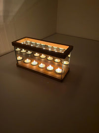 Infinity Mirror Candle Holder, Infinity Cube, Unique Tealight Holder, Wooden Candle Holder