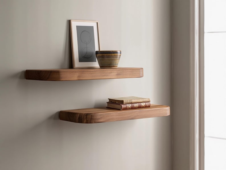 Floating Shelf – Solid Wood Wall Shelf for Kitchen, Living Room & Bedroom | Modern Handmade Home Décor