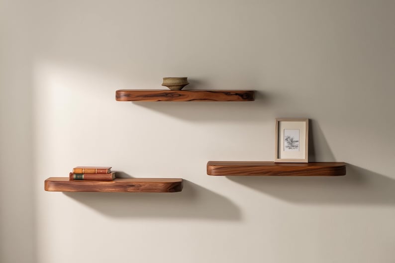 Floating Shelf – Solid Wood Wall Shelf for Kitchen, Living Room & Bedroom | Modern Handmade Home Décor