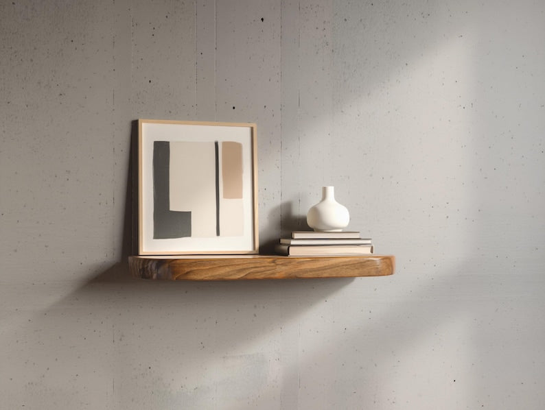 Floating Shelf – Solid Wood Wall Shelf for Kitchen, Living Room & Bedroom | Modern Handmade Home Décor
