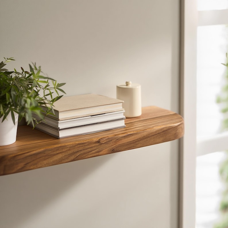 Floating Shelf – Solid Wood Wall Shelf for Kitchen, Living Room & Bedroom | Modern Handmade Home Décor
