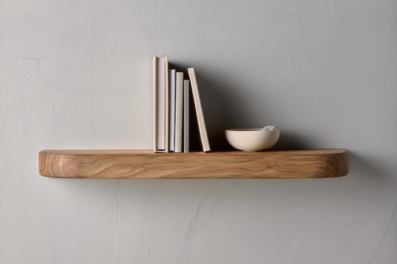 Floating Shelf – Solid Wood Wall Shelf for Kitchen, Living Room & Bedroom | Modern Handmade Home Décor