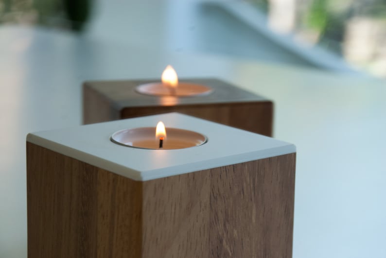 Modern wooden candle holder / wedding gift ideas