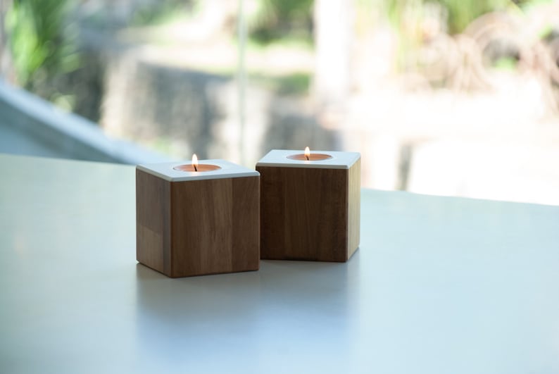 Modern wooden candle holder / wedding gift ideas
