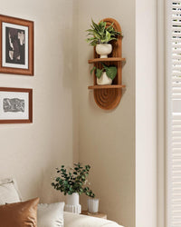 Boho Wall Decor Brown Plant Wall Shelf, Mid Century Modern Decor Hanging Plant Shelf