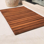 Solid  Wood String Mat - Indoor and Outdoor Use - Non-Slip Wooden Platform for Sauna, Pool, Hot Tub Flooring Decor and Protector (Oiled Finish, 23.62