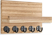 Wooden Key Holder Organizer Wall Mount Shelf Rack for Easy Access Art Style Decoration Home Entryway Kitchen Living Room