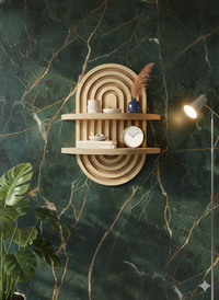 Boho Wall Decor Brown Plant Wall Shelf, Mid Century Modern Decor Hanging Plant Shelf