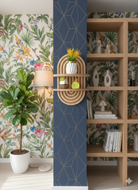 Boho Wall Decor Brown Plant Wall Shelf, Mid Century Modern Decor Hanging Plant Shelf