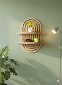 Boho Wall Decor Brown Plant Wall Shelf, Mid Century Modern Decor Hanging Plant Shelf