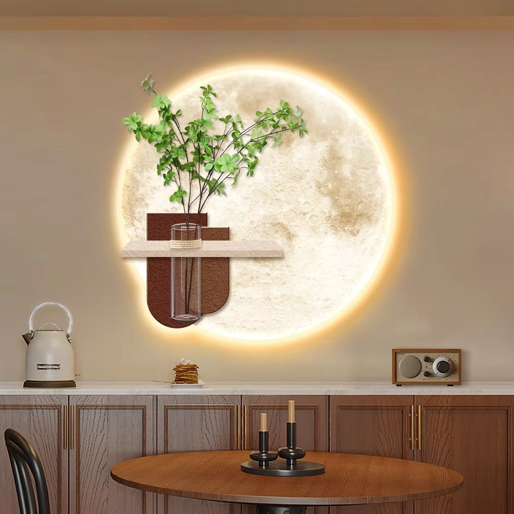 Home Decoration Modern Luxury LED Light Painting MDF 3D Sandstone Painting Wall Art Wall Painting
