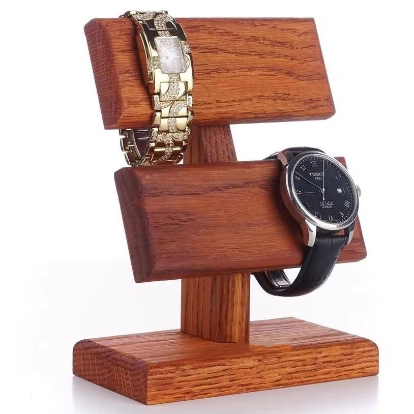 Solid Wood Men Watches Stand Holder Watch Display Storage Rack