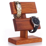 Solid Wood Men Watches Stand Holder Watch Display Storage Rack