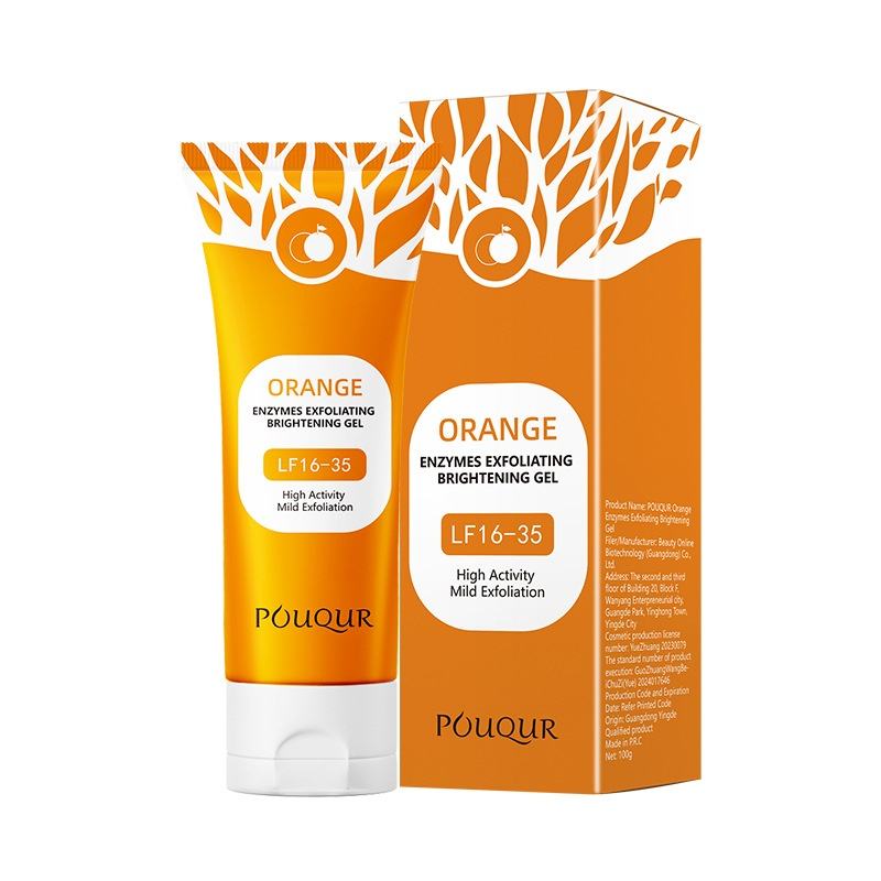 Organic Orange Exfoliating Gel Cleanser Removal Dead Skin Brightening Facial Cleansing Purifying Exfoliating Gel