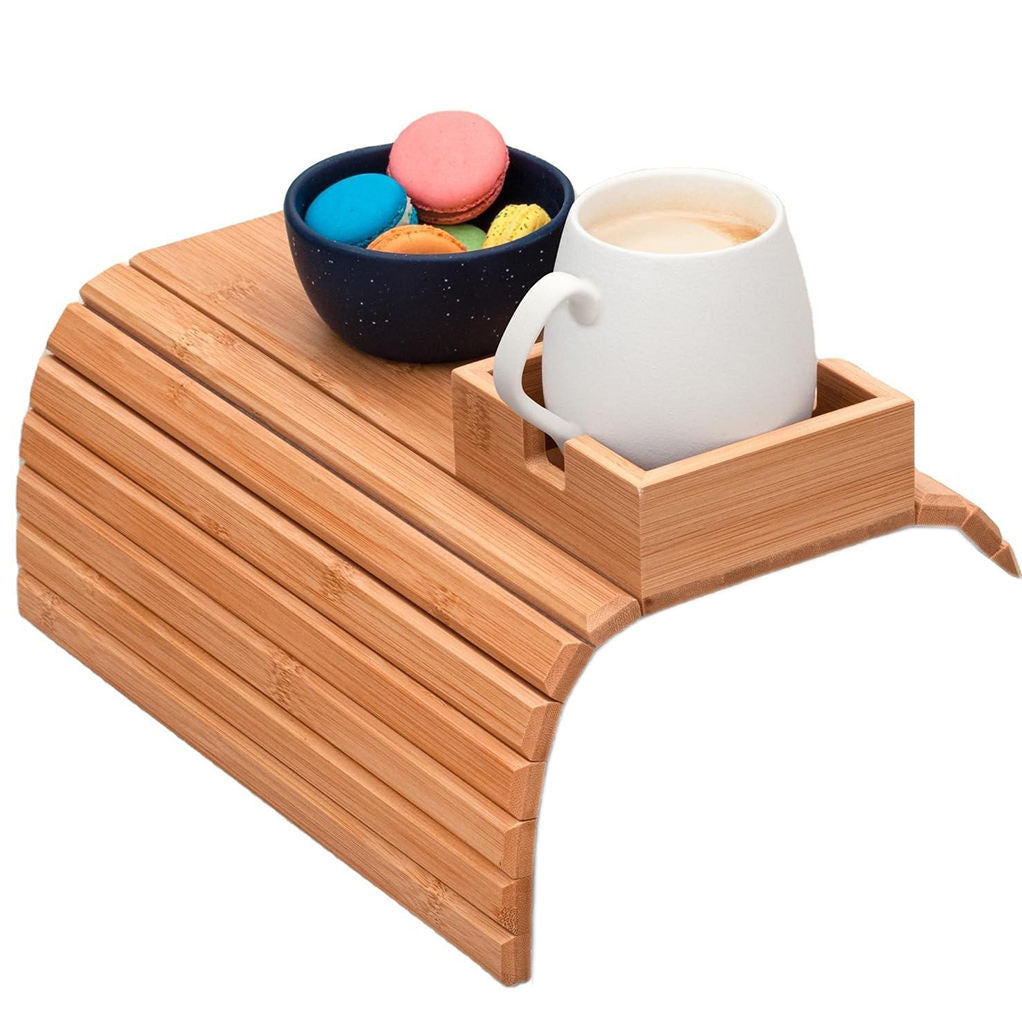 Couch Arm Tray,Bamboo Folding Sofa Tray,Sofa Armrest Tray Clip-On Couch Desk for Drinks,Snacks,Phone