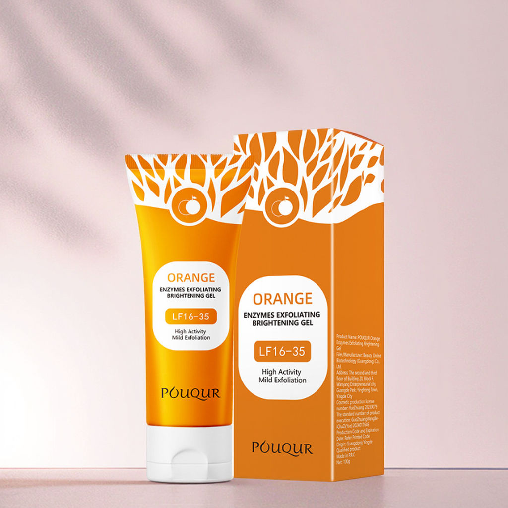 Organic Orange Exfoliating Gel Cleanser Removal Dead Skin Brightening Facial Cleansing Purifying Exfoliating Gel