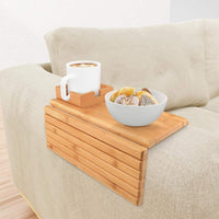 Couch Arm Tray,Bamboo Folding Sofa Tray,Sofa Armrest Tray Clip-On Couch Desk for Drinks,Snacks,Phone