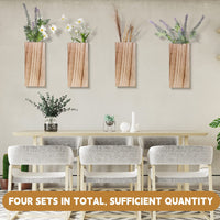 Home Decor Planters Indoor Hanging Mounted Wood Wall Holder Pots Vases