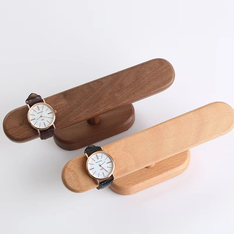 Wood Watch Display Stand Wooden Jewellery and Clocks Show Booth Solid Wood T Bar Display Jewelry Storage Stand