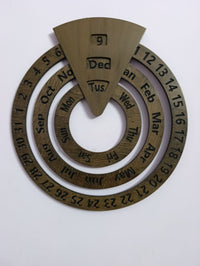 Wooden Wall Calendar Creative Round Wooden Concentric Calendar for Office Home School