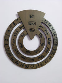Wooden Wall Calendar Creative Round Wooden Concentric Calendar for Office Home School