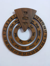Wooden Wall Calendar Creative Round Wooden Concentric Calendar for Office Home School