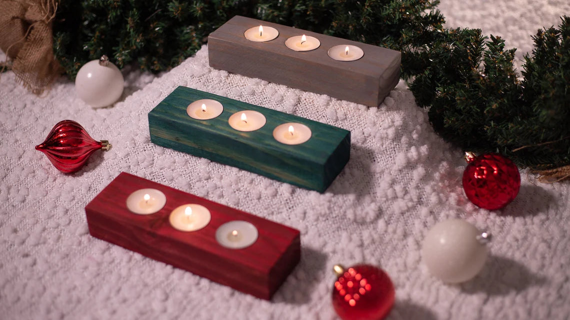 Wooden Tealight Holder | Candle Holder | Tealight Centerpiece | Wood Candle Stand | Wood Candle Favor | Rustic Wedding Decor | Candle Decor