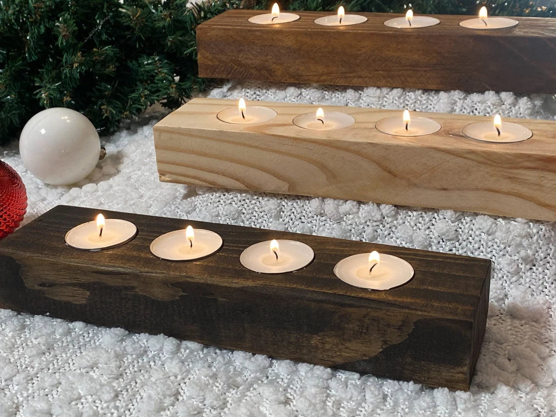 Wooden Tealight Holder | Candle Holder | Tealight Centerpiece | Wood Candle Stand | Wood Candle Favor | Rustic Wedding Decor | Candle Decor