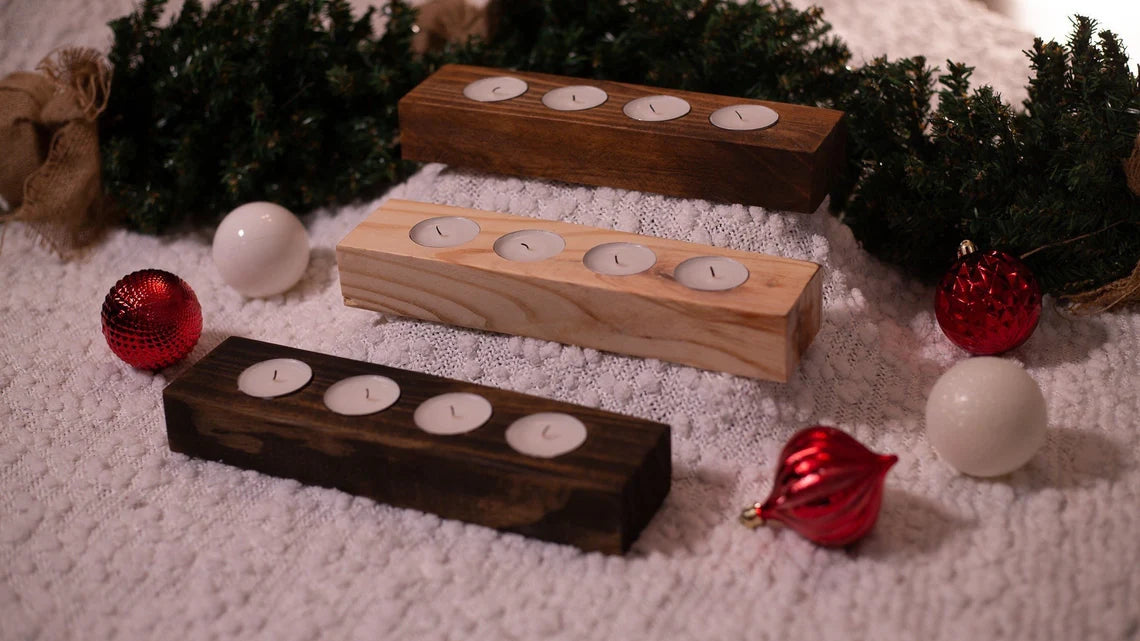 Wooden Tealight Holder | Candle Holder | Tealight Centerpiece | Wood Candle Stand | Wood Candle Favor | Rustic Wedding Decor | Candle Decor