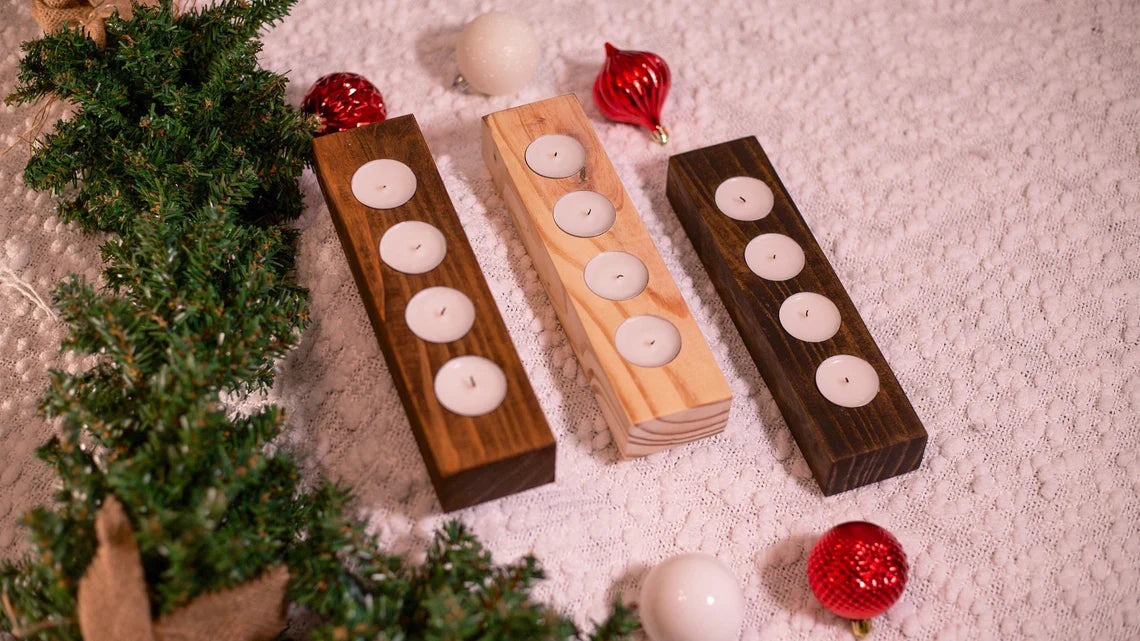 Wooden Tealight Holder | Candle Holder | Tealight Centerpiece | Wood Candle Stand | Wood Candle Favor | Rustic Wedding Decor | Candle Decor