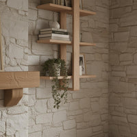 Modern Wooden Wall Shelf - Asymmetric Floating Display Rack - Handmade Floting 3-Tier Shelf-Minimalist Storage Decor for Living Room Office