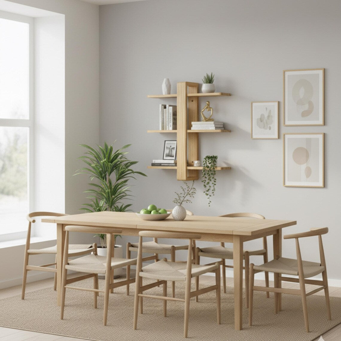 Modern Wooden Wall Shelf - Asymmetric Floating Display Rack - Handmade Floting 3-Tier Shelf-Minimalist Storage Decor for Living Room Office