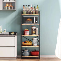 Microwave Stand Shelf Kitchen Coffee Bar 5 Tier Bakers Storage Rack Free Standing Kitchen Storage Shelf Rack