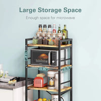 Microwave Stand Shelf Kitchen Coffee Bar 5 Tier Bakers Storage Rack Free Standing Kitchen Storage Shelf Rack