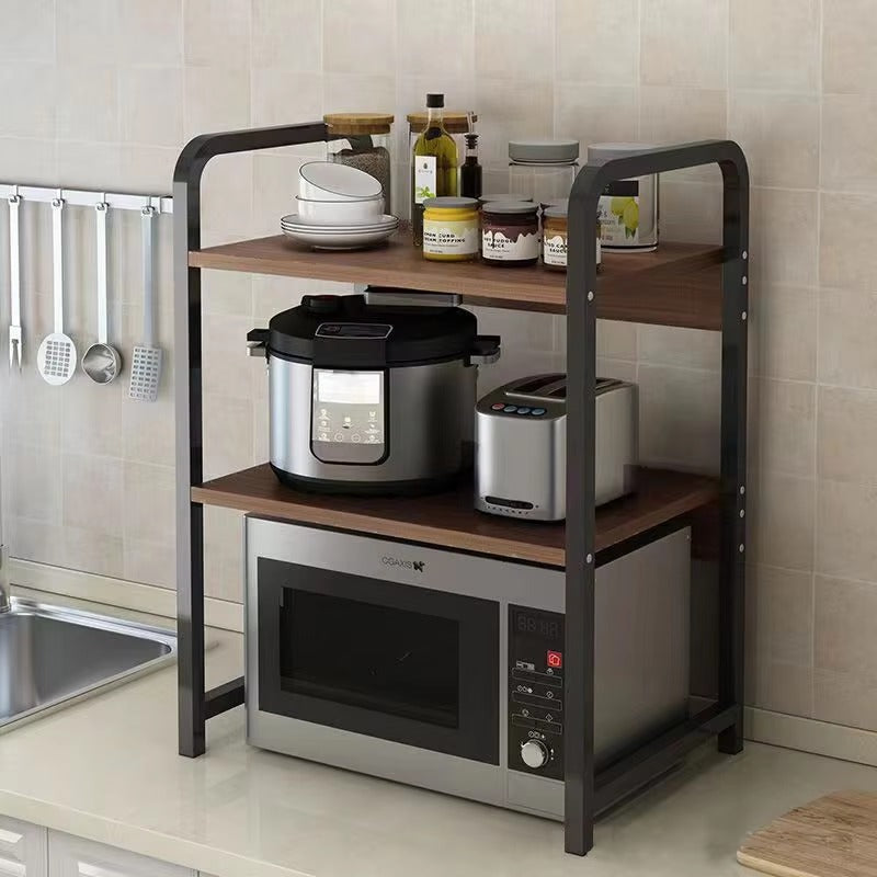 Kitchen Shelf Microwave Oven Rack Household Double Countertop Desktop Rice Cooker Stand Organizer