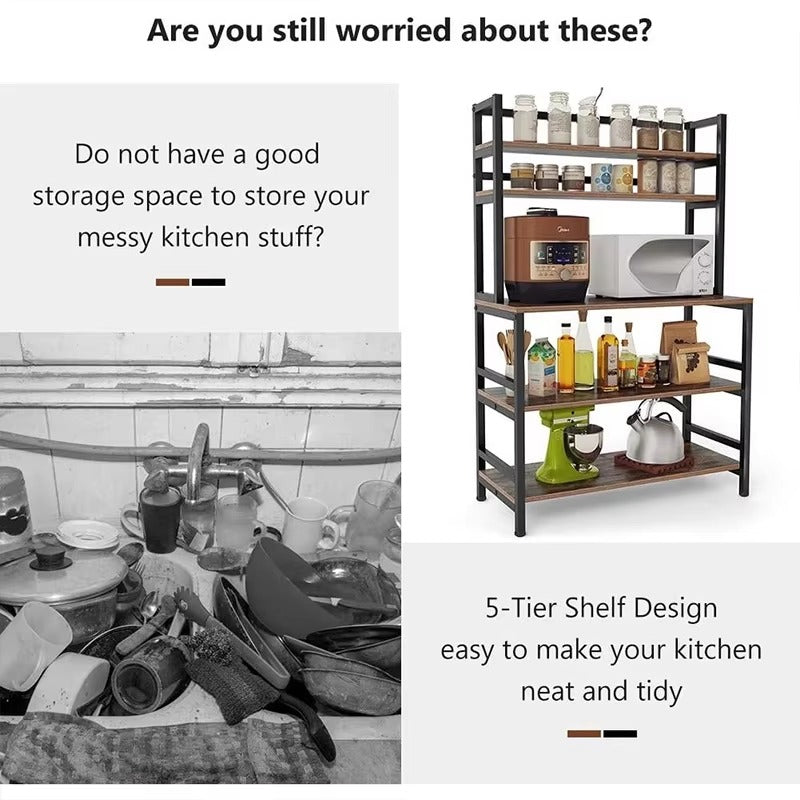 Kitchen Bakers Rack Utility Storage Shelf Microwave Oven Stand, Industrial Microwave Cart Kitchen Stand