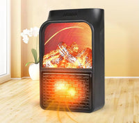 New Multi-functional Portable Mini Flame Heater with Remote Dormitory Office Home Small Desktop Heater Mini Fast Electric Heating Fan