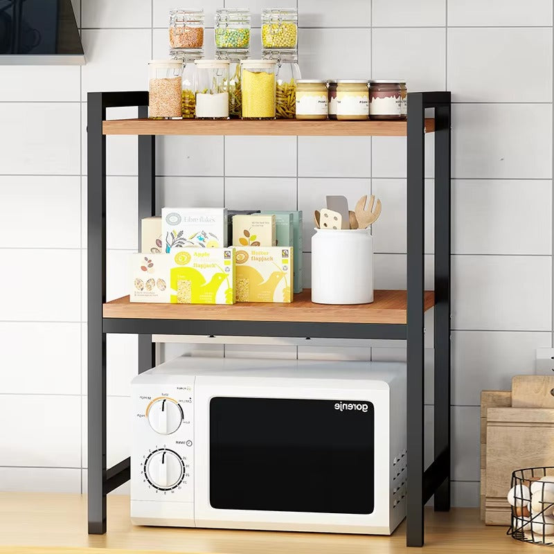 Kitchen Shelf Microwave Oven Rack Household Double Countertop Desktop Rice Cooker Stand Organizer