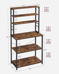 Kitchen Bakers Rack with Hutch Coffee Bar Station Microwave Oven Stand Rack for Spice Organizer Workstation