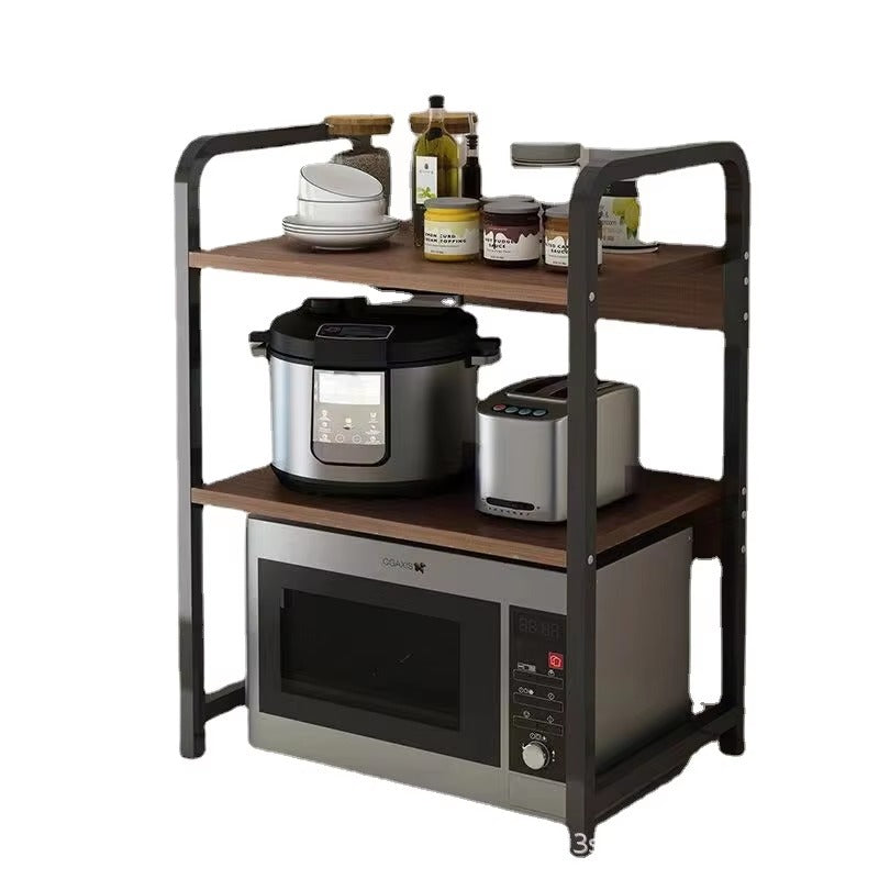 Kitchen Shelf Microwave Oven Rack Household Double Countertop Desktop Rice Cooker Stand Organizer