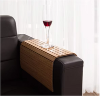 Bamboo Sofa Tray Table Foldable Bamboo Armrest Tray Couch Arm Table