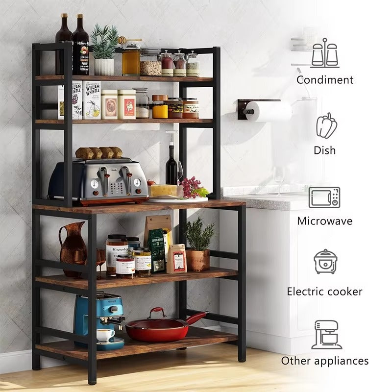 Kitchen Bakers Rack Utility Storage Shelf Microwave Oven Stand, Industrial Microwave Cart Kitchen Stand